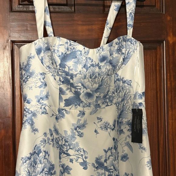 Alfred Sung [ 16] D852FP Floral Lace Up A-Line Gown Cottage Rose NWT $289 - Picture 5 of 13